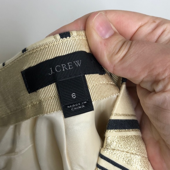 J Crew Gold, Cream and Black Mini Skirt - size 6 - Picture 8 of 9